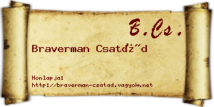 Braverman Csatád névjegykártya